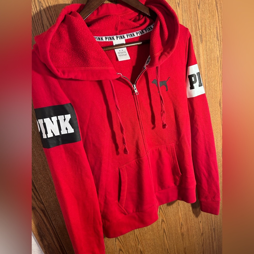 PINK Varsity Full Zip Hooded Jacket